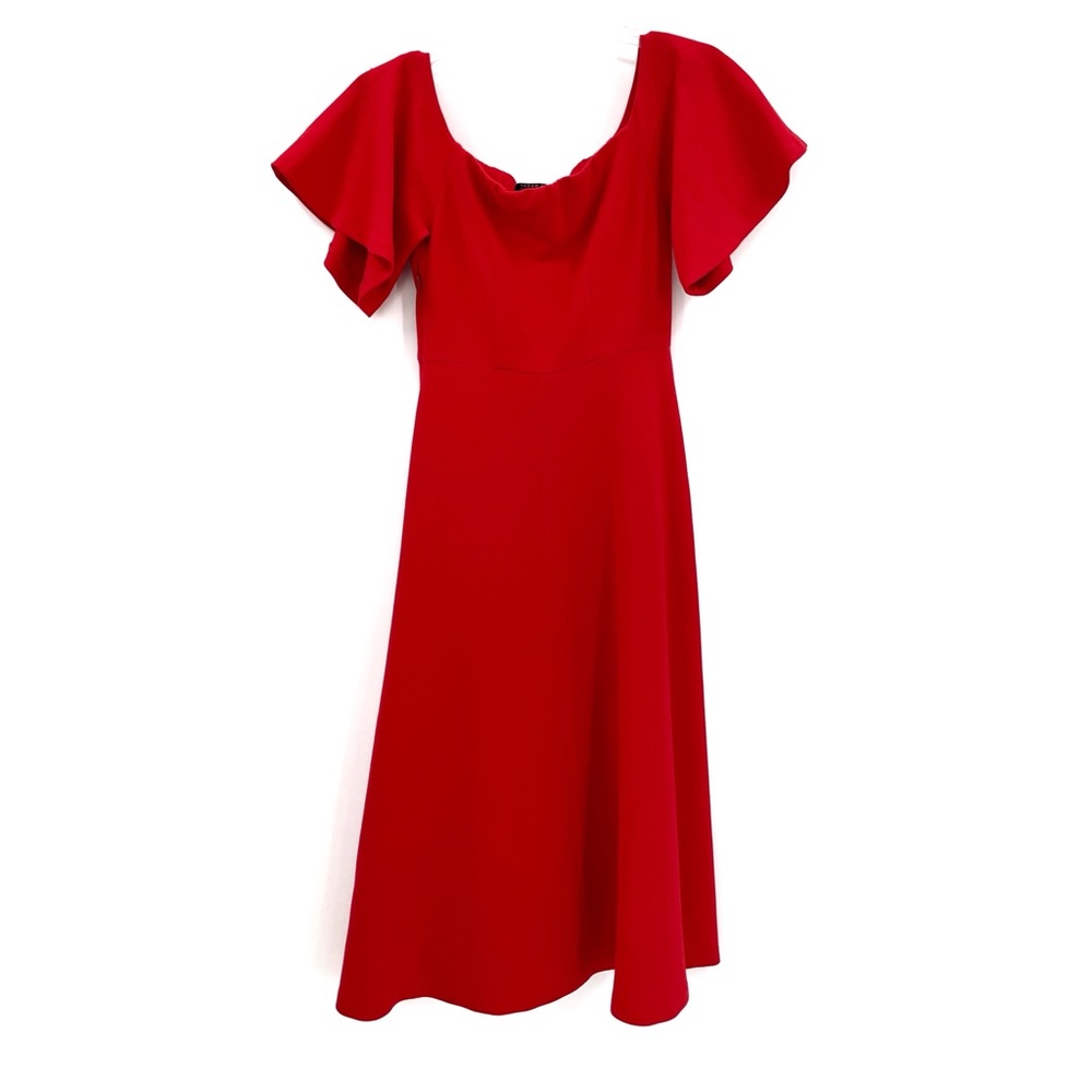 ZARA OFF THE SHOULDER MIDI XS DRESS. - Picture 9 of 11